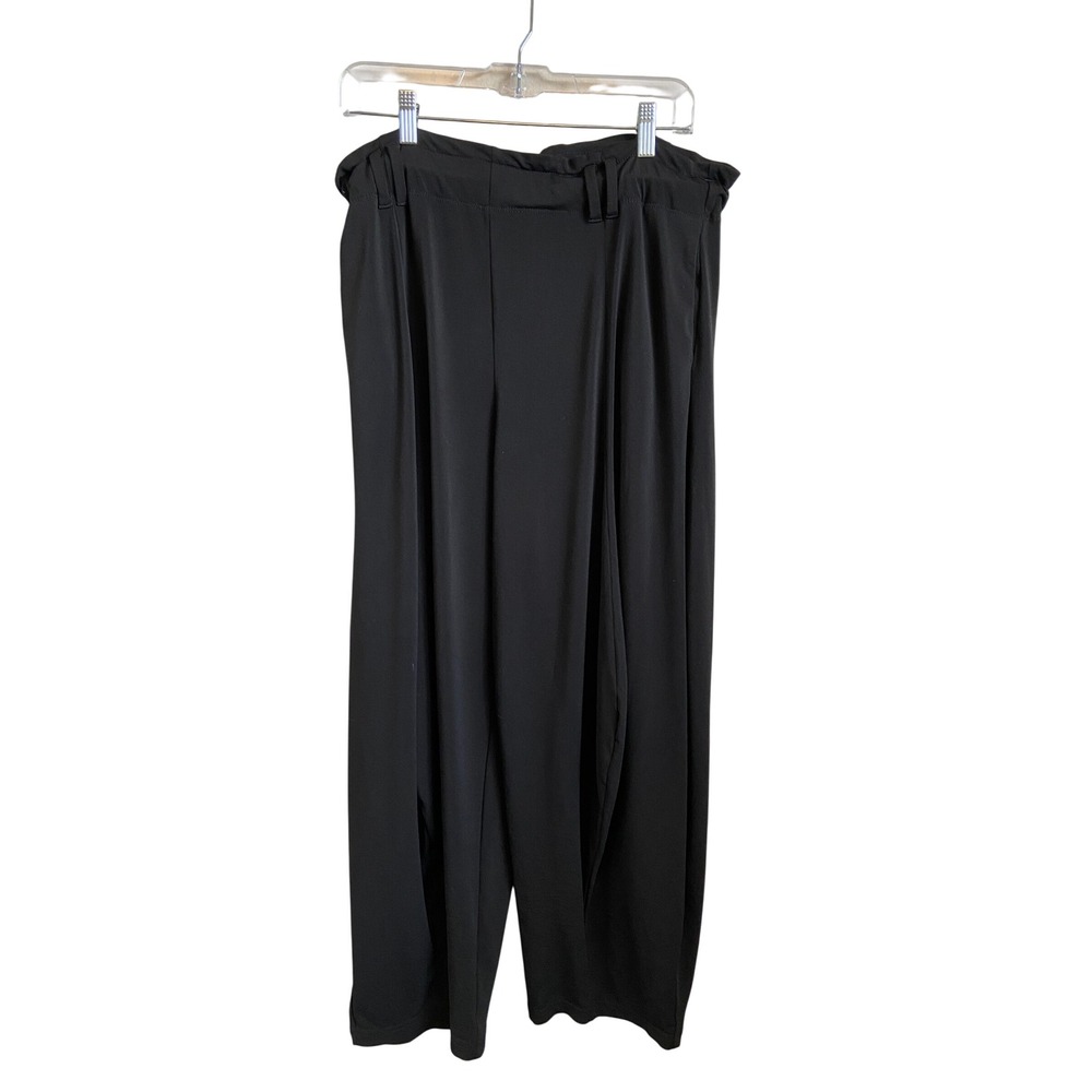 Anthropologie Black Wide Leg High Rise Pleated Trousers Pants OB1104489 M